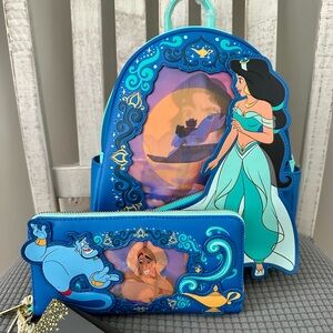 Loungefly Disney Jasmine Lenticular Series Mini Backpack & Wristlet